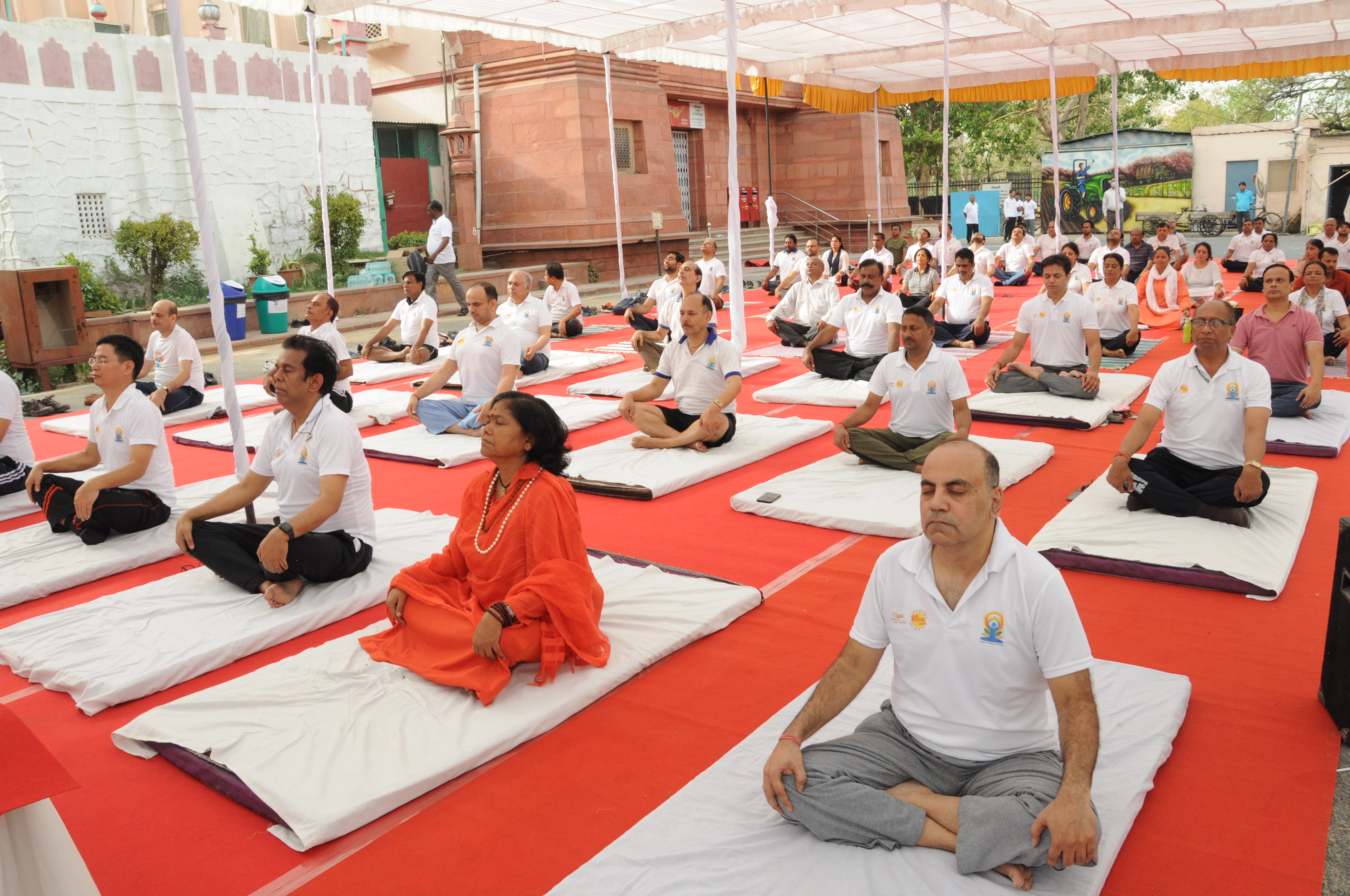 Countdown to Intl Yoga Day, held by the DoCA at Krishi Bhavan premises on 10-6-2022