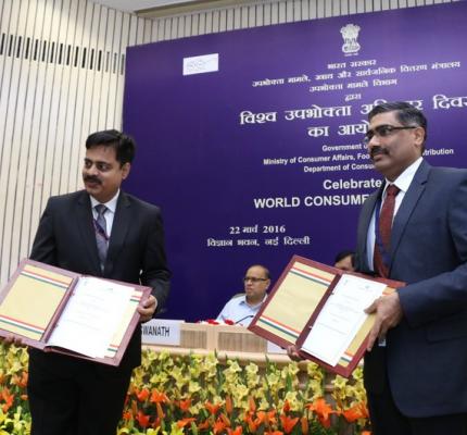 World Consumer Rights Day was Celebrated on 22nd March 2016 at Vigyan Bhawan, New Delhi Theme: “Antibiotics Off The Menu”	